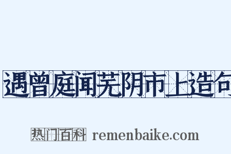 遇曾庭闻芜阴市上造句是什么意思的图片